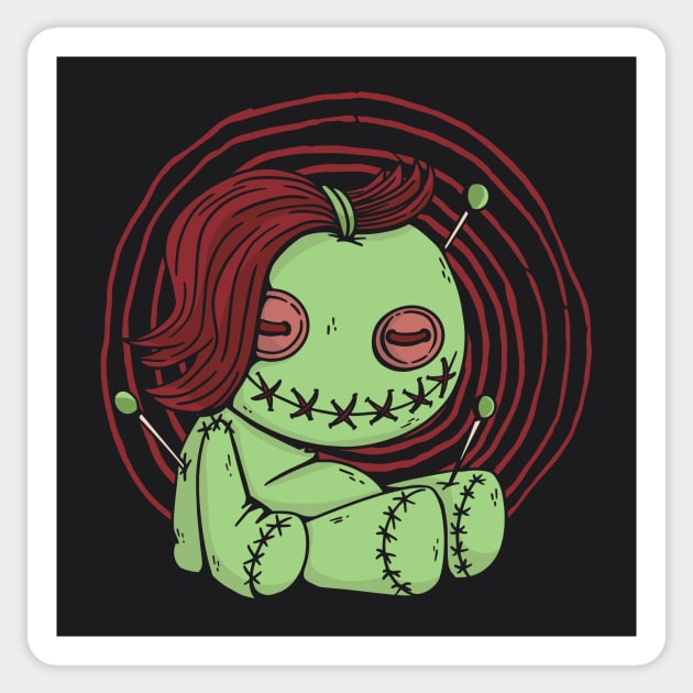 Creepy Voodoo Doll Cartoon Sticker by SLAG_Creative